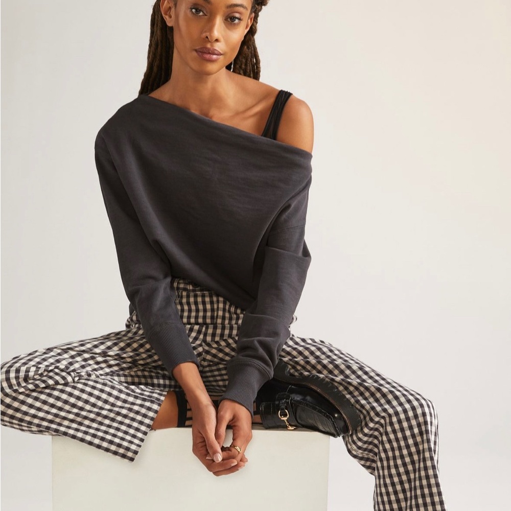 Women's Off-Shoulder Gray Top